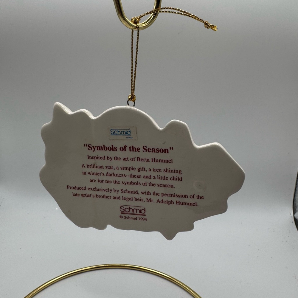 Vintage Hummel Schmid “Symbols of the Season” Christmas Holiday Ornament - Picture 3 of 3